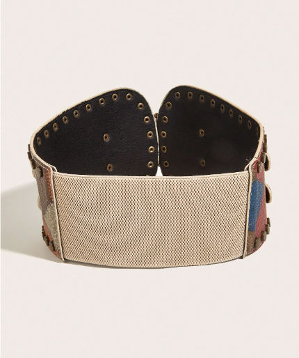 Shein Multi-Color Studded Western Style Elastic Waist Belt Halloween Costume>