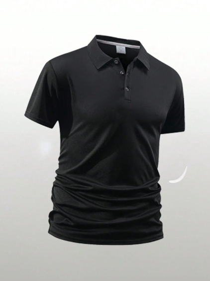 Shein Men's Casual Business Banquet Fashion Minimalist Polo Shirt, M -.