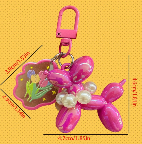 Shein Cute Bubble Puppy Beaded Keychain >