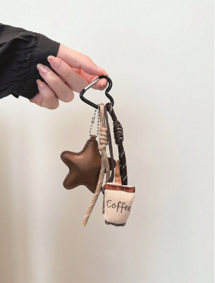Shein Fashionable & Unique Coffee Star Knot Bag Charm/Pendant Keychain >