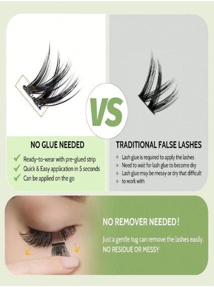 Shein 36pcs/Set C-Curl 5D Lash Extensions, Natural Look Fluffy & Voluminous Lashes, Code: 6#