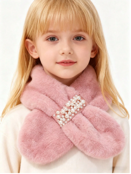 Shein Winter Plush Scarf For Girl, Thick And Warm -.