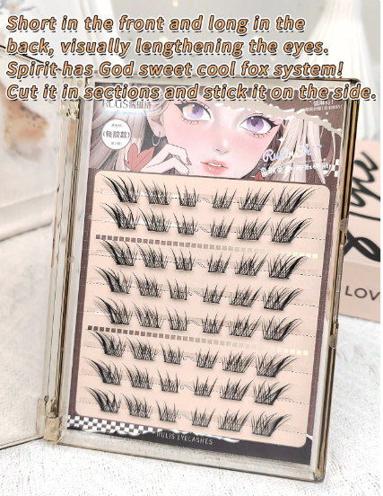 Shein 40Pcs 0.07 Mm 10-14 Mm Self-Adhesive Fluffy Delicate Artificial Mink Daily False Eyelashes, Code: 8# -.