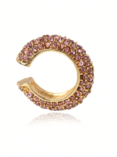 Shein 1pc Fashionable Colorful Rhinestone Decor Ear Cuff Made Of Alloy >