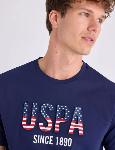 U.S. Polo Embossed Wordmark Jersey T-Shirt, L