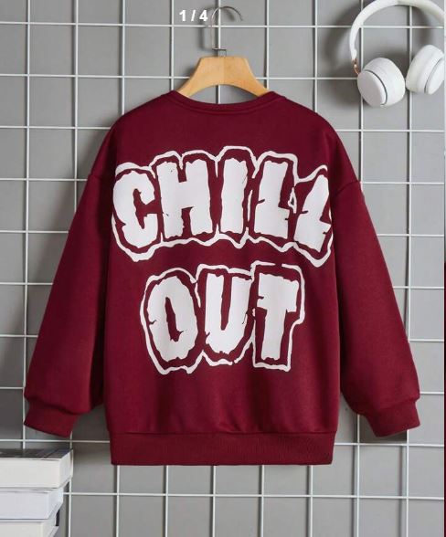 Shein Solid Color Round Neck Sweatshirt, 10T +