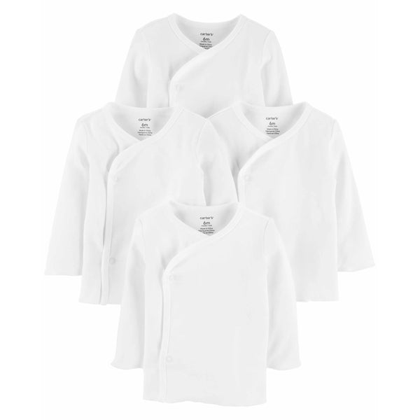 Carter's 4-Pack Side-Snap Tees White, Pre +