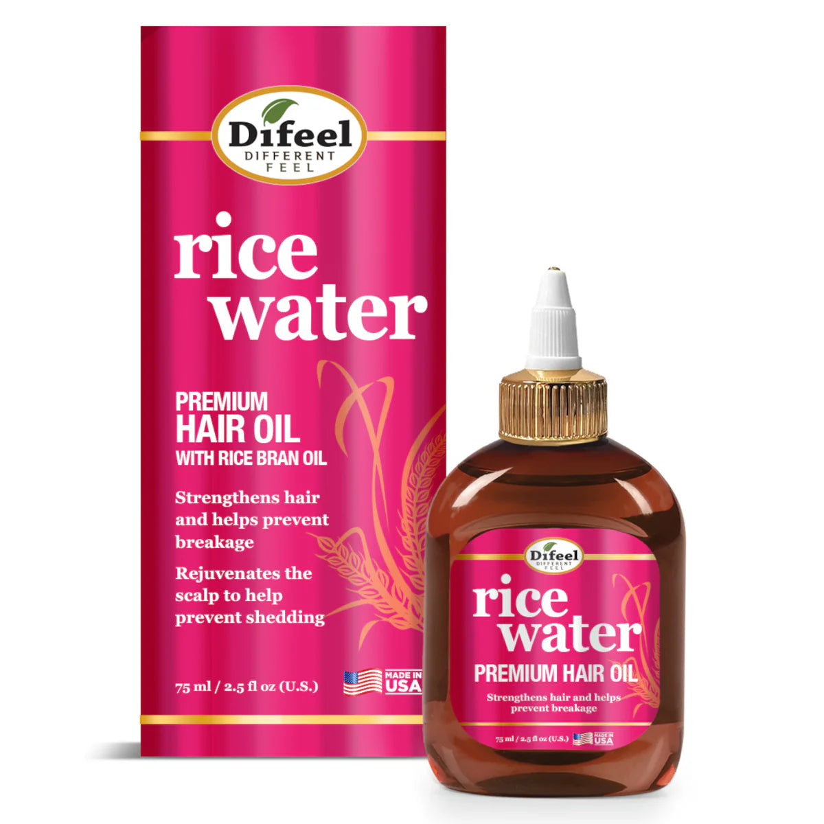 Difeel Rice Water Premium Hair Oil 75 ml (Pack of 3)