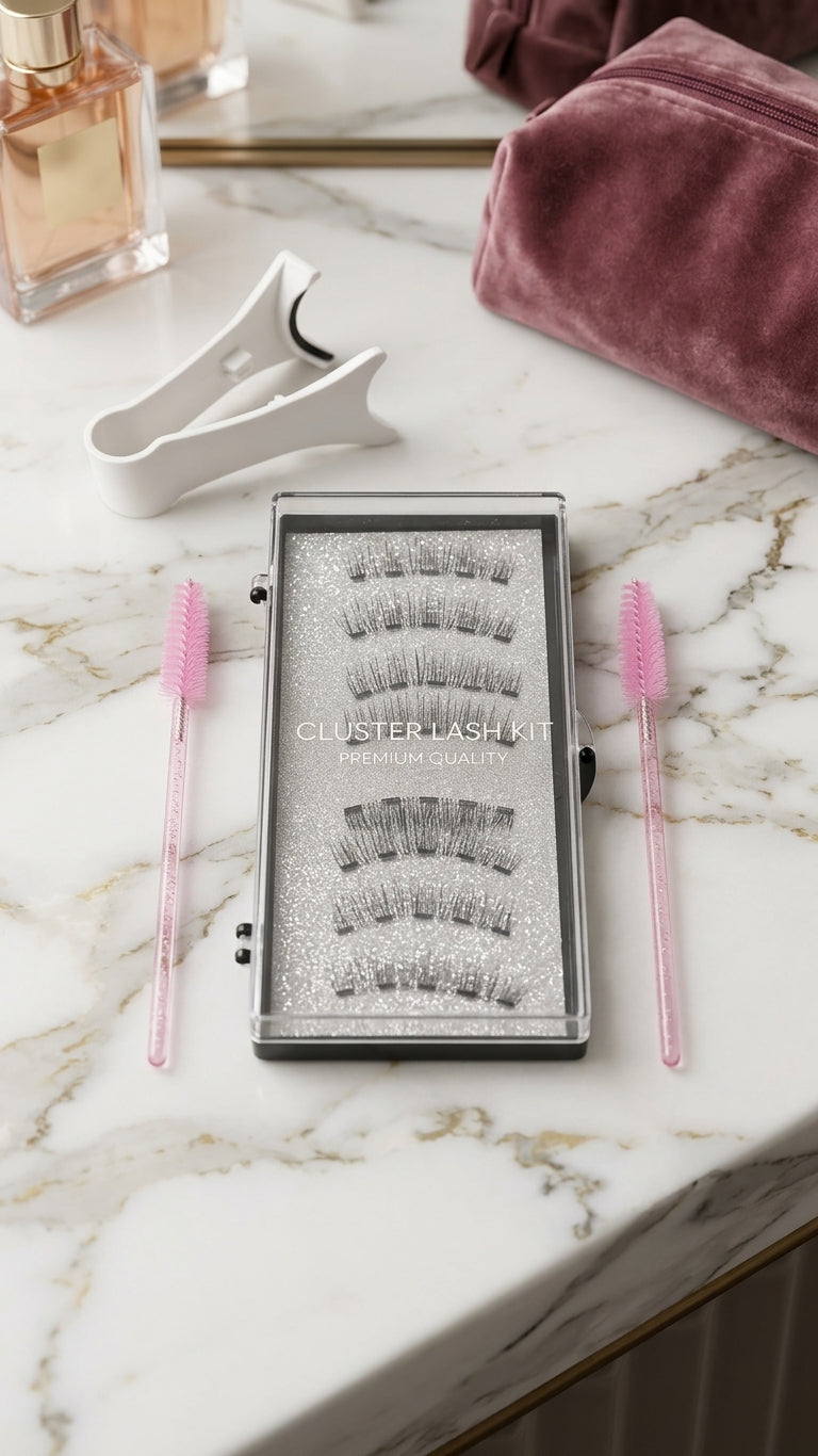 Shein DIY Eyelash Extensions Kit - 120 Clusters C Curl Individual Lashes with Applicator and Brushes Code : 9525