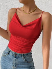 Shein Draped Collar Ruched Cami Top>