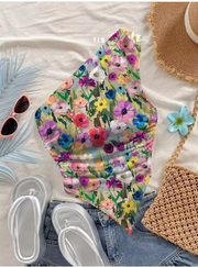 Shein Floral Pattern Women Top, L>