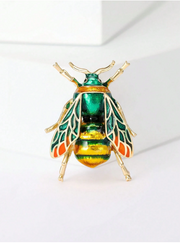 Shein Luxury Enamel Rhinestone Bee Brooches Insect Pins>