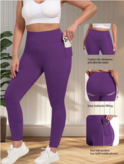 Shein Plus Size Leggings With Pockets Stretchy Leggings, 3XL -.