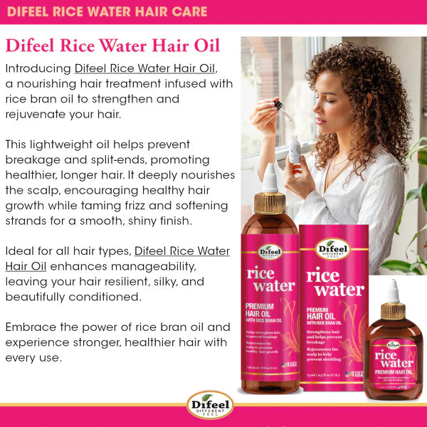 Difeel Rice Water Premium Hair Oil 75 ml (Pack of 3)