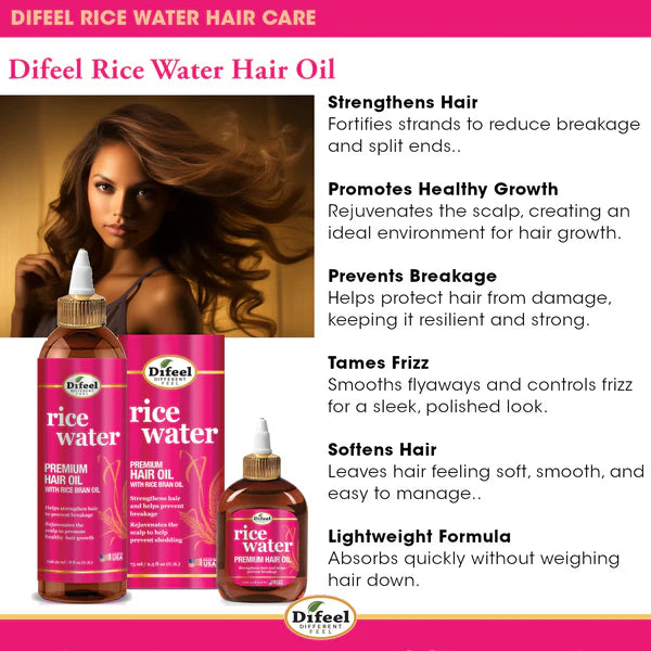 Difeel Rice Water Premium Hair Oil 75 ml (Pack of 3)