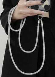 1 Piece Low-Key Bling Sparkling Cell Phone Lanyard Glitter Phone Strap Anti-Lost Lanyard +