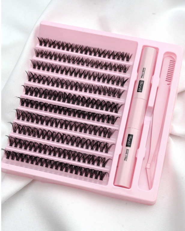 Shein 200pcs DIY Eyelash Extension Kit, Individual Lash Clusters, Code: 50D -.