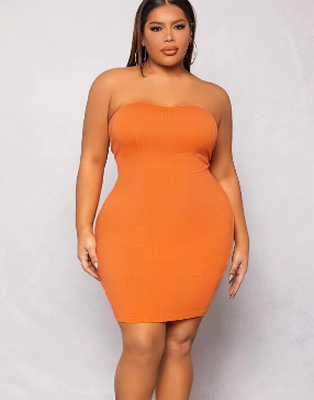 Shein SXY Plus Solid Tube Bodycon Dress, 4XL*/