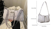 Shein Detail Crescent Solid Shoulder And Crossbody Bag +