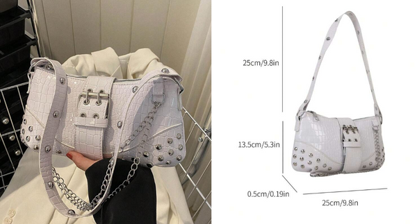 Shein Detail Crescent Solid Shoulder And Crossbody Bag +