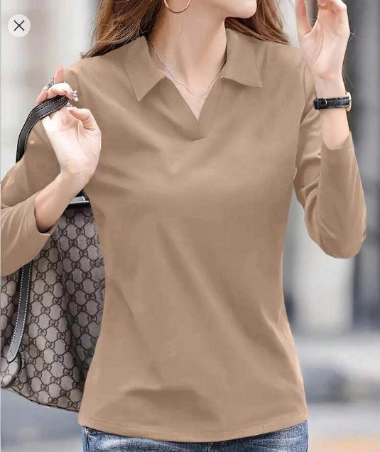 Shein Women's Solid Color Simple Casual Long Sleeve T-Shirt, XL +