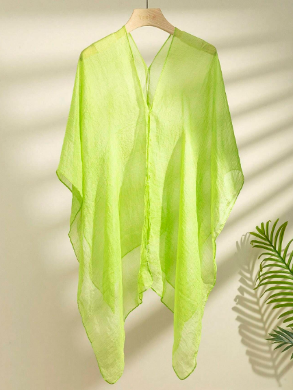 Shein 1pc Soft Chiffon Shein Solid Color Women's Sun Protection Shawl +