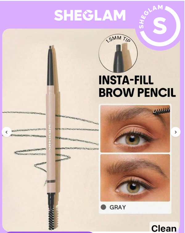 Shein SHEGLAM Insta-Fill Brow Pencil-Gray Long Lasting Auto Eyebrow Pen Sweat +