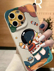 1pc Cartoon Astronaut Angel Eye Matte Anti-Drop TPU Phone Case, Iphone 15 Pro max>