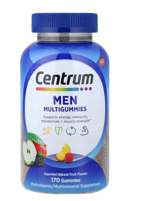 Centrum Men Multigummies Assorted Natural Fruit Flavors 170 Gummies +