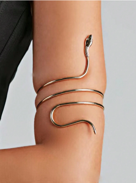 Shein 1pc Elegant Adjustable Metal Snake Bangle Bracelet>