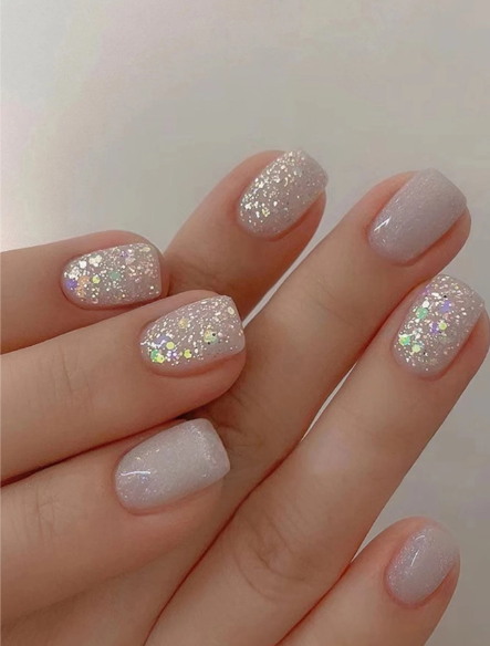 Shein 24pcs Short Square Shaped Cartoon Pattern False Nails -.