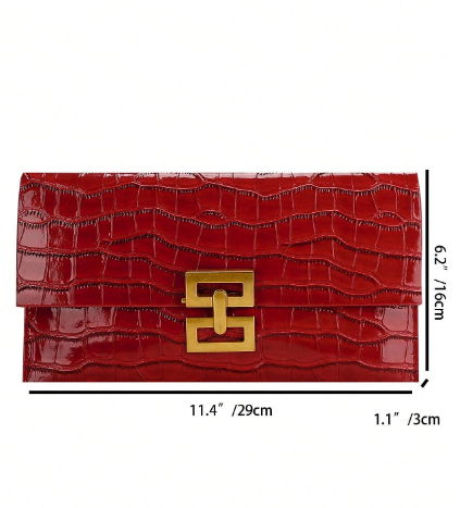 Shein 1pc Luxury Fashion Stone Pattern Clutch Bag -.