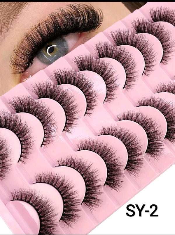 Shein 10pairs 5d Mink Fur False Eyelashes, Sy-2 /