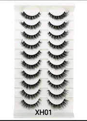 Shein 10pairs Makeup Eyelashes Soft Fluffy Lashes False Eyelashes Dramatic 3D, XH01 +