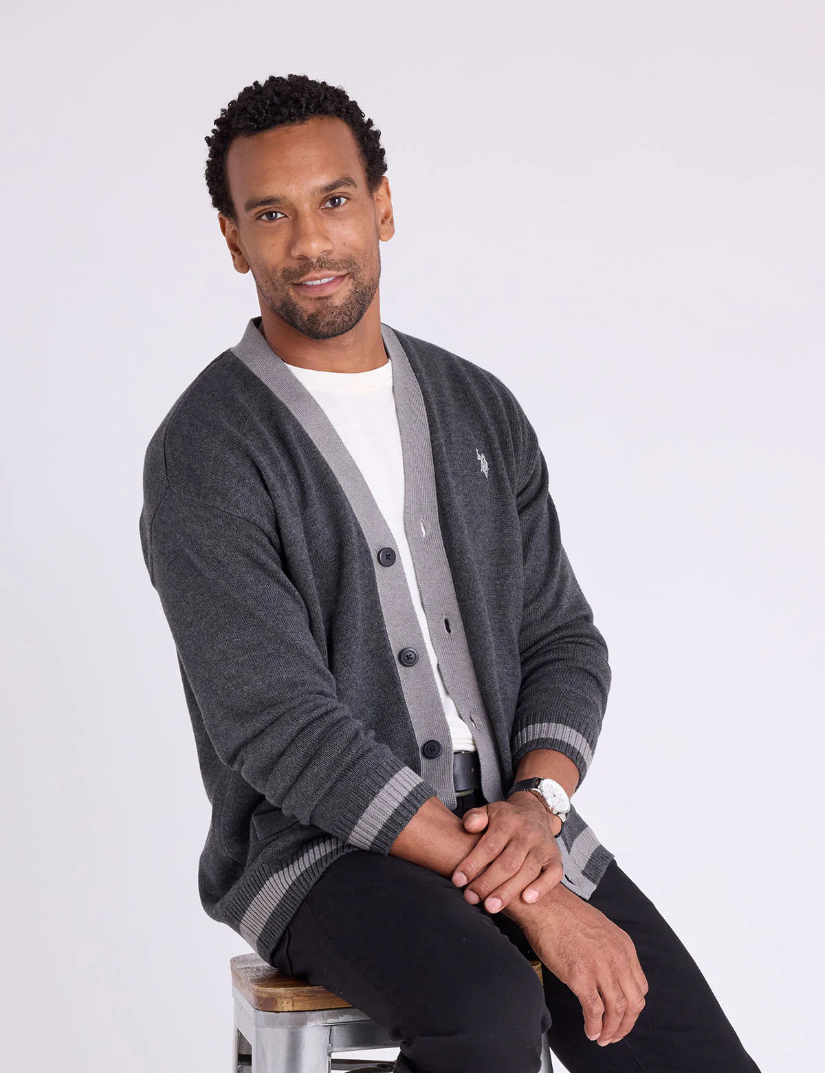 U.S. Polo V-Neck Relaxed Fit Cardigan +