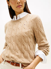 Tommy Cable Knit Soft Wool Jumper, XL +