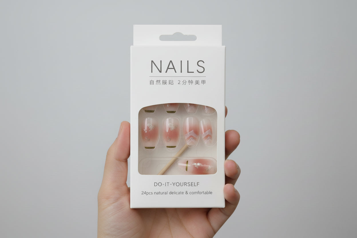Shein Natural Press-On Nails – DIY Manicure Set (24 PCS) +