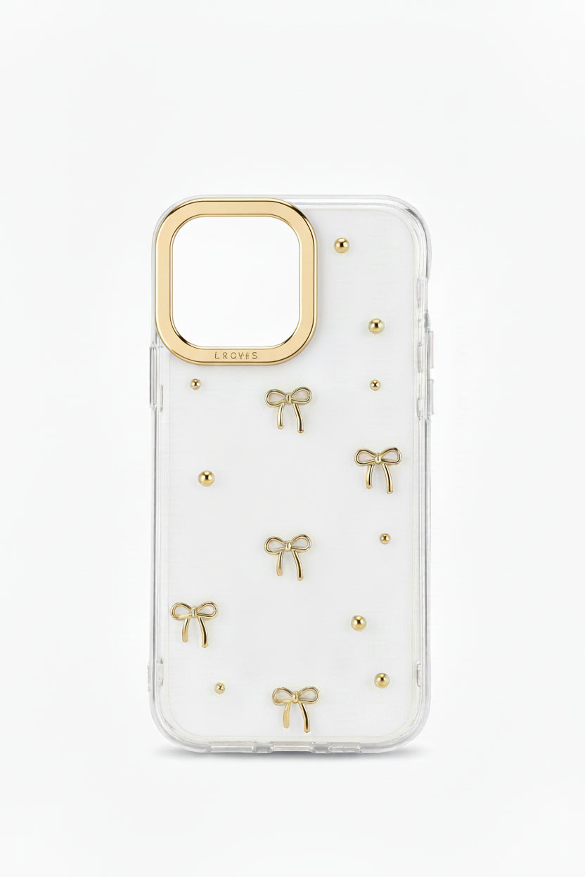 Golden Metal Bows Phone Case for Iphone>