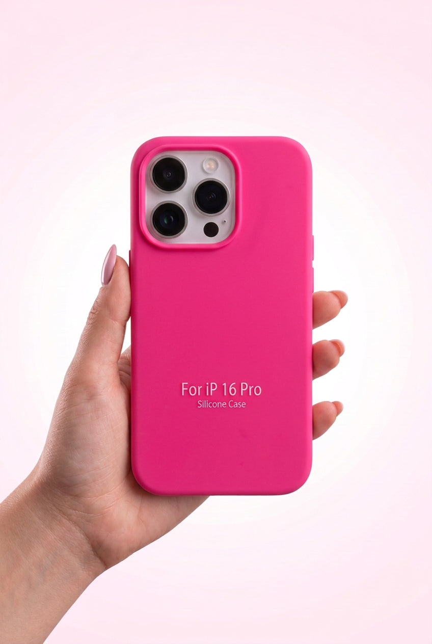 Hot Pink Liquid Silicone Case for IPhone 16 Pro Max