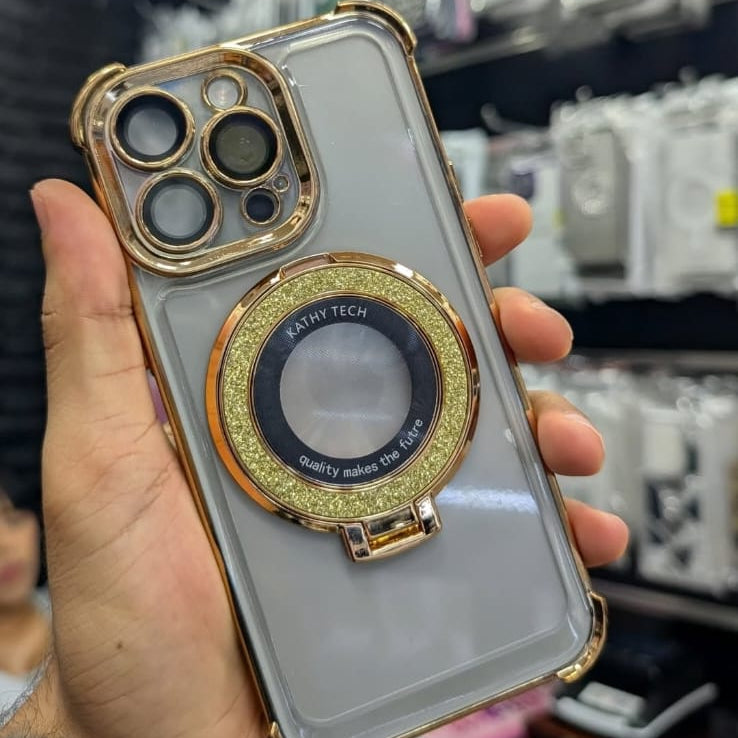 Magnetic Ring Stand Phone Case For iPhone>