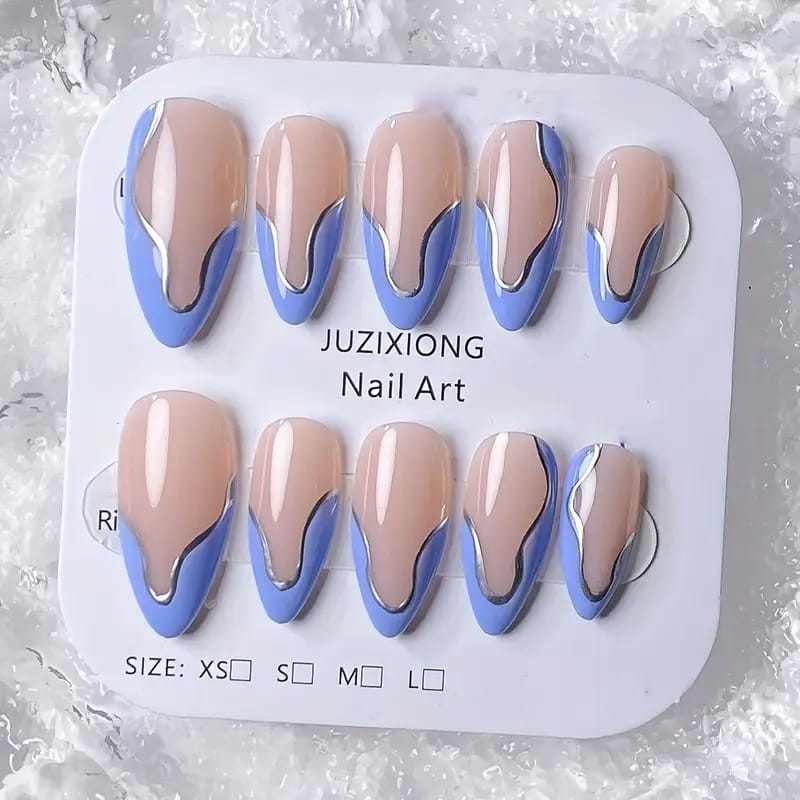 Shein Full-Cover, Glossy, Press-On False Nails +