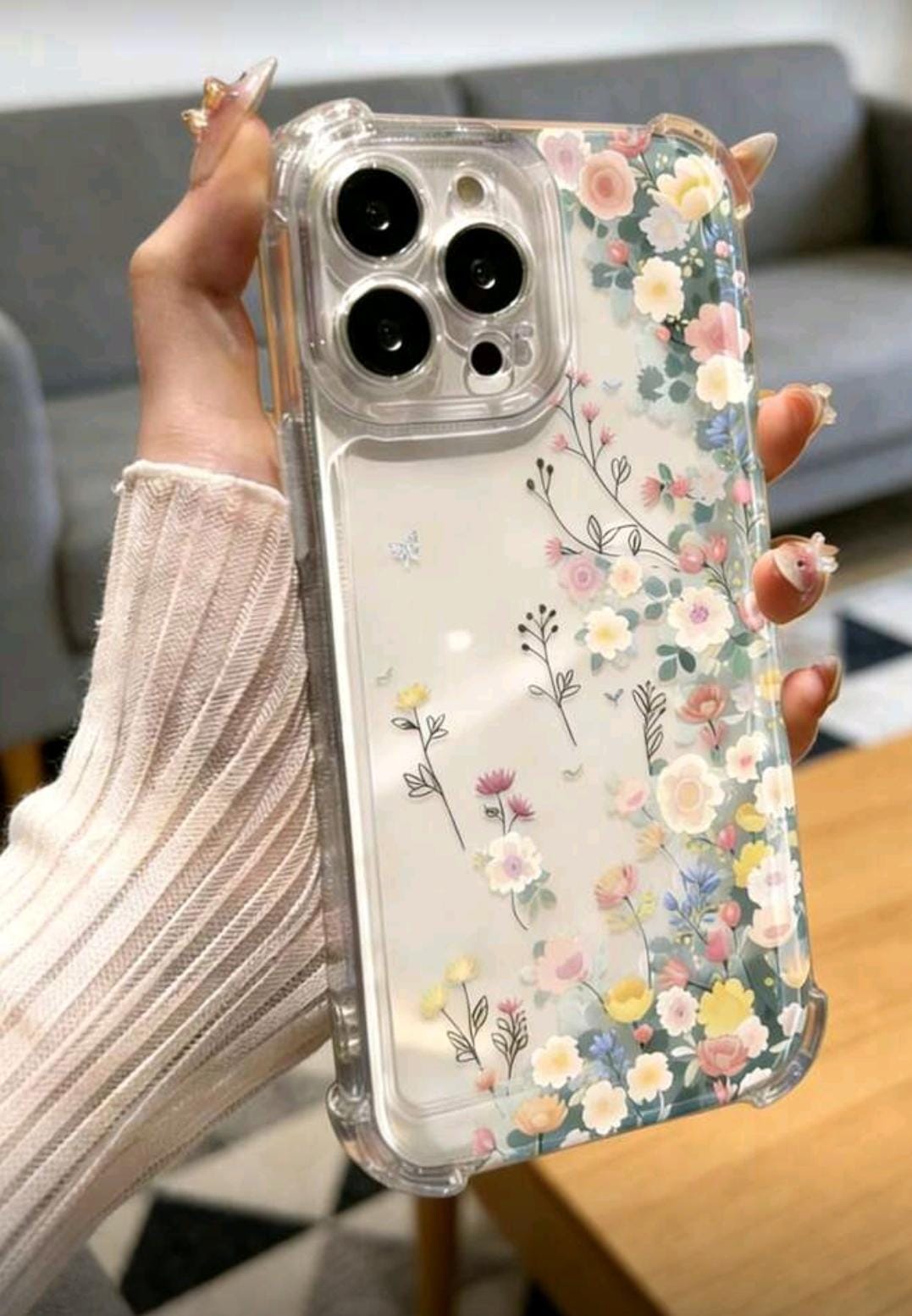 1pc TPU Thickened Anti-Drop Butterfly Pattern Phone Protective Case, Suitable For Iphone>