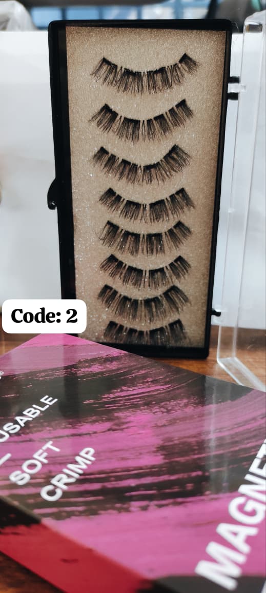 Shein 4 Pairs Reusable Soft Crimp Magnetic Eyelashes, Code: 2 +
