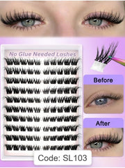 Shein 100pcs Glue-Free Self-Adhesive Fluffy Faux Mink Eyelashes, Code: SL103- AX -.