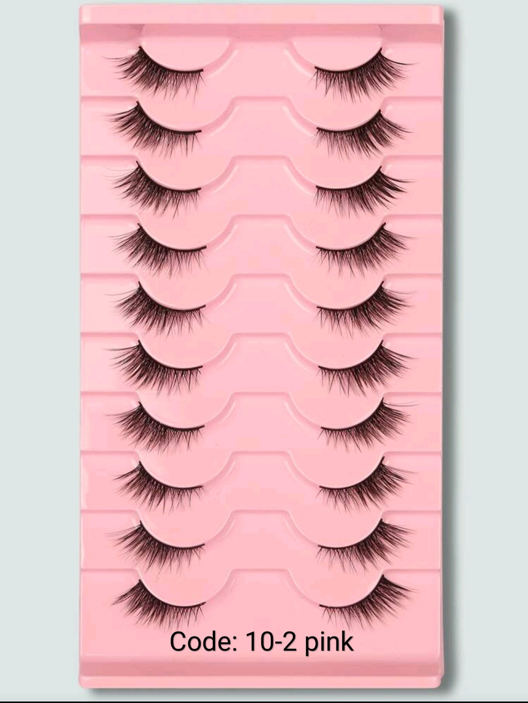 Shein 10pairs Natural Crossed Eyelashes With Cat Eye Effect And Extended Ends, Code: 10-2 pink -.