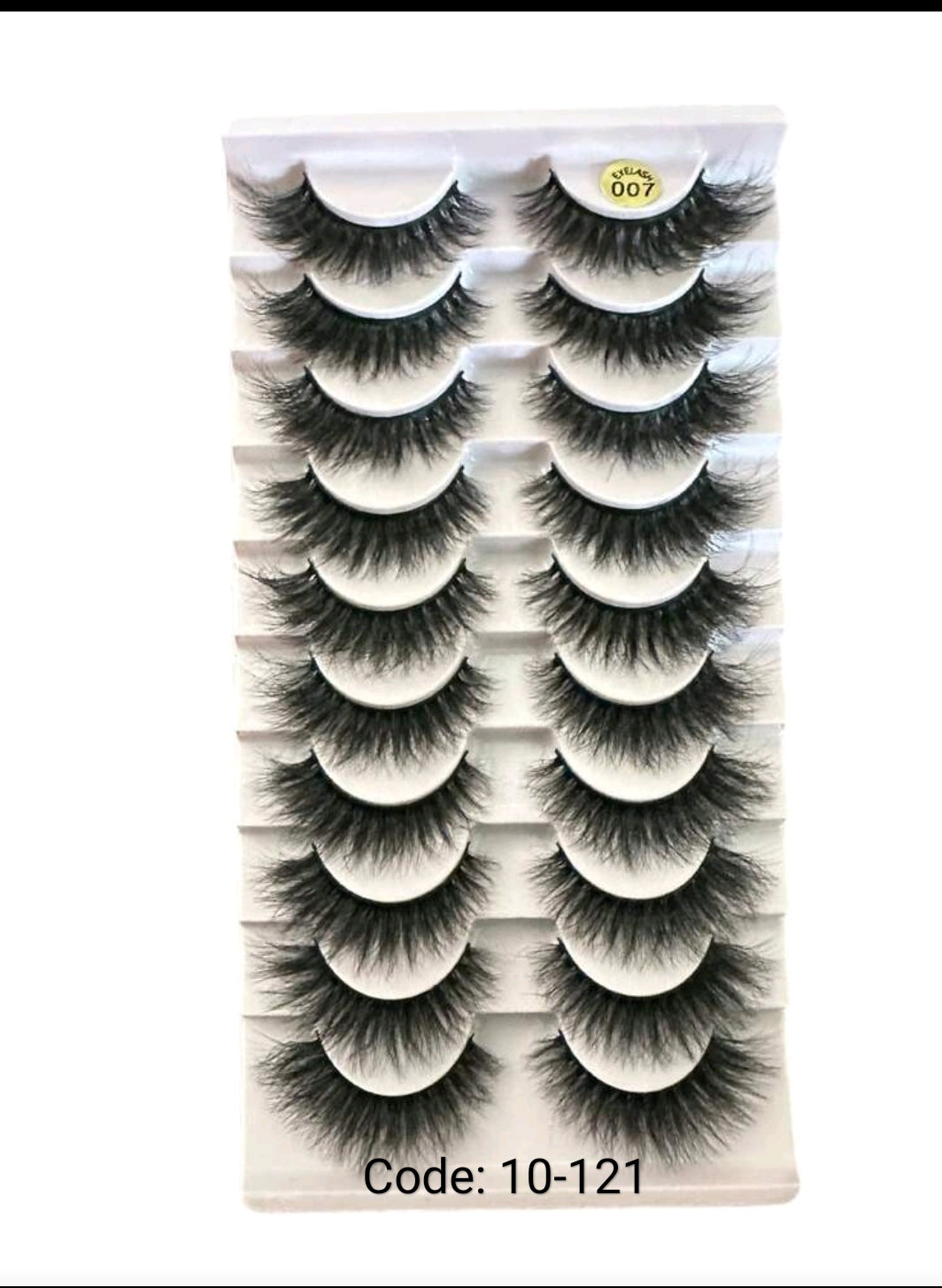 Shein 10 Pairs Of One-Piece Thin Black Stalk 3D Natural Thick Simulated False Eyelashes, 10-121 -.