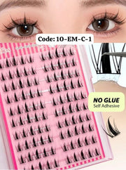 Shein 100pcs C-Curl Self-Adhesive Cluster Fake Eyelashes, No Glue Needed, Code: 10-EM-C -1