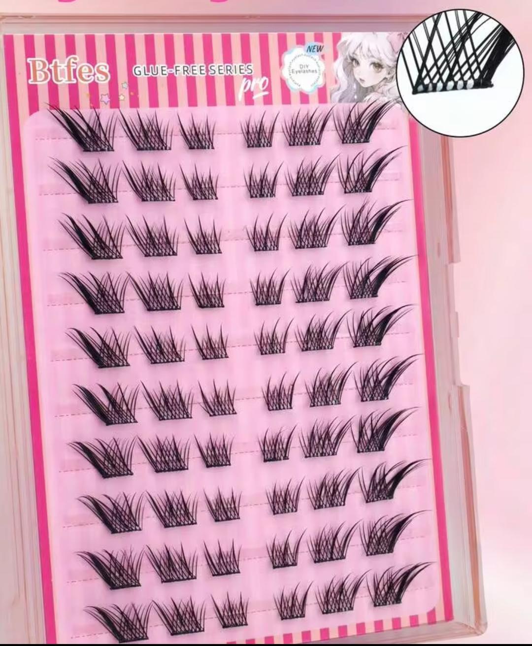 Shein 60Pcs C-Curl Cartoon Fox Eye Self-Adhesive Lashes, Code: SDJ-glass >