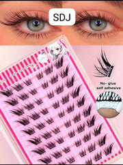 Shein 60Pcs C-Curl Cartoon Fox Eye Self-Adhesive Lashes, Code: SDJ-glass >