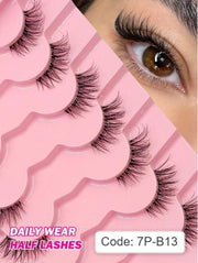 Shein 7 Pairs Asiteo Semi-Transparent Faux Mink Eyelashes, Code: 7P-B13 -.